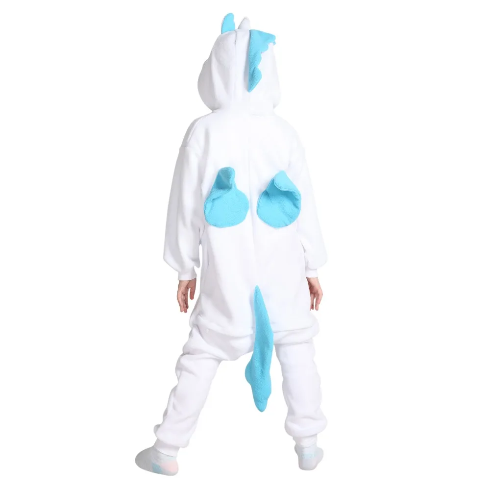 Зимние хлопковые теплые с капюшоном Пикачу единорог пижамы животные мультфильм