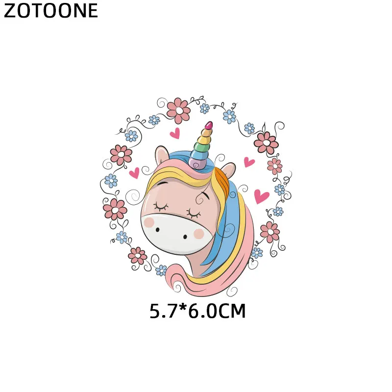 1114 ZOTOONE/милые нашивки в виде животных, набор, железные Переводные нашивки в форме единорога для девочек, детская одежда, печатные DIY виниловые наклейки для переноса тепла - Цвет: 1114
