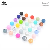 lofca wholesale silicone beads 500pcs loose beads baby teether toy bpa free food grade diy chew charms necklace jewelry making