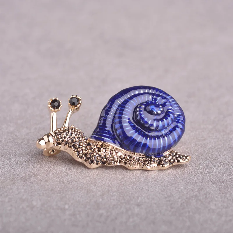 Blucome Snails Brooches For Women Antique Fleur De Lis Enamel Esmalte Animal Brooch Pins Shirt Collar Clip Rhinestone Broaches|snail brooch|animal