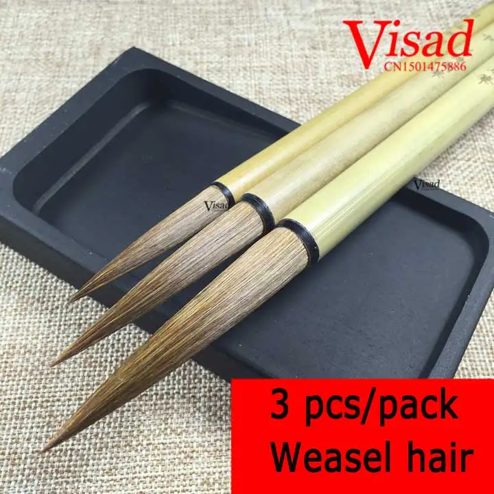 VISAD Chinese calligraphy brush weasel hair waterbrushes pen set 3pcs/pack