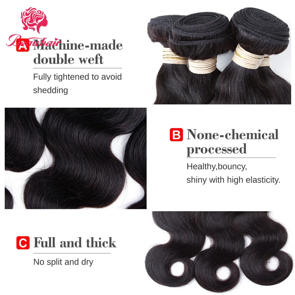 Beau hair1bundle 8-24 inchbrazilian объемная волна пучки волос remy волосы натуральный Цвет Пряди человеческих волос для наращивания для женщин