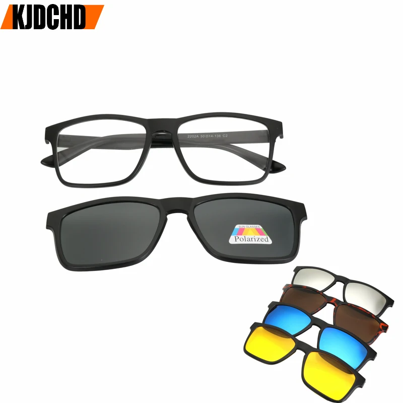 Модные оптические очки KJDCHD мужские и женские с 5 клипсами поляризационные