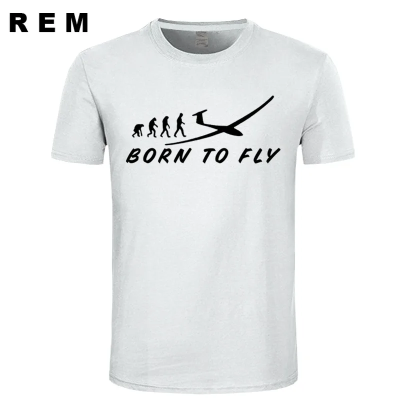 REM, летняя мужская футболка, эволюция, BORN TO FLY, самолет, пилот, дизайн, человек, хлопок, 3d, футболка, хит, одежда, топы