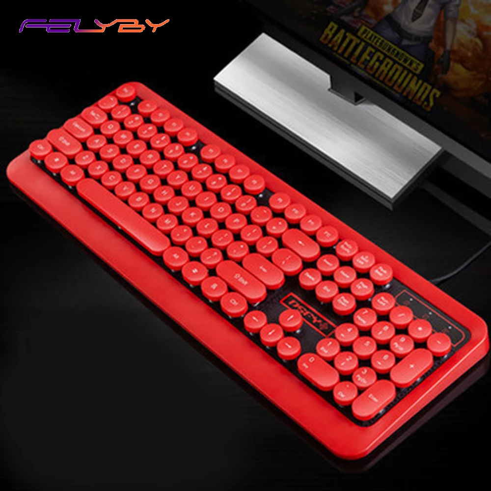 FELYBY M300 панк клавиатура Проводная Authentique-Éclairé клавир 104 ключ круглый Кепки залить ПК Et Ordinateur Портативный Utilisateurs