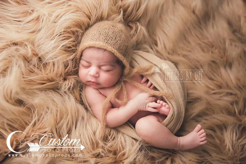 Light Khaki 50*80 см новорожденный искусственный меховая накидка фотография защитное одеяло наряд мягкое детское меховое одеяло фоновое детское месяц покрывало для фото - Цвет: Light Khaki