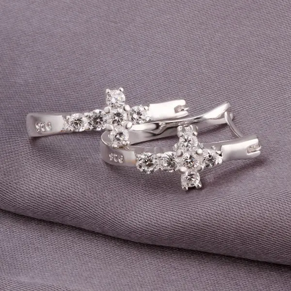 FREE SHIPWholesale UK Queen Titanic Ocean Heart 925 Silver Earrings with Blue Sapphire Fashion Bridal Wedding Free Ship | Украшения и