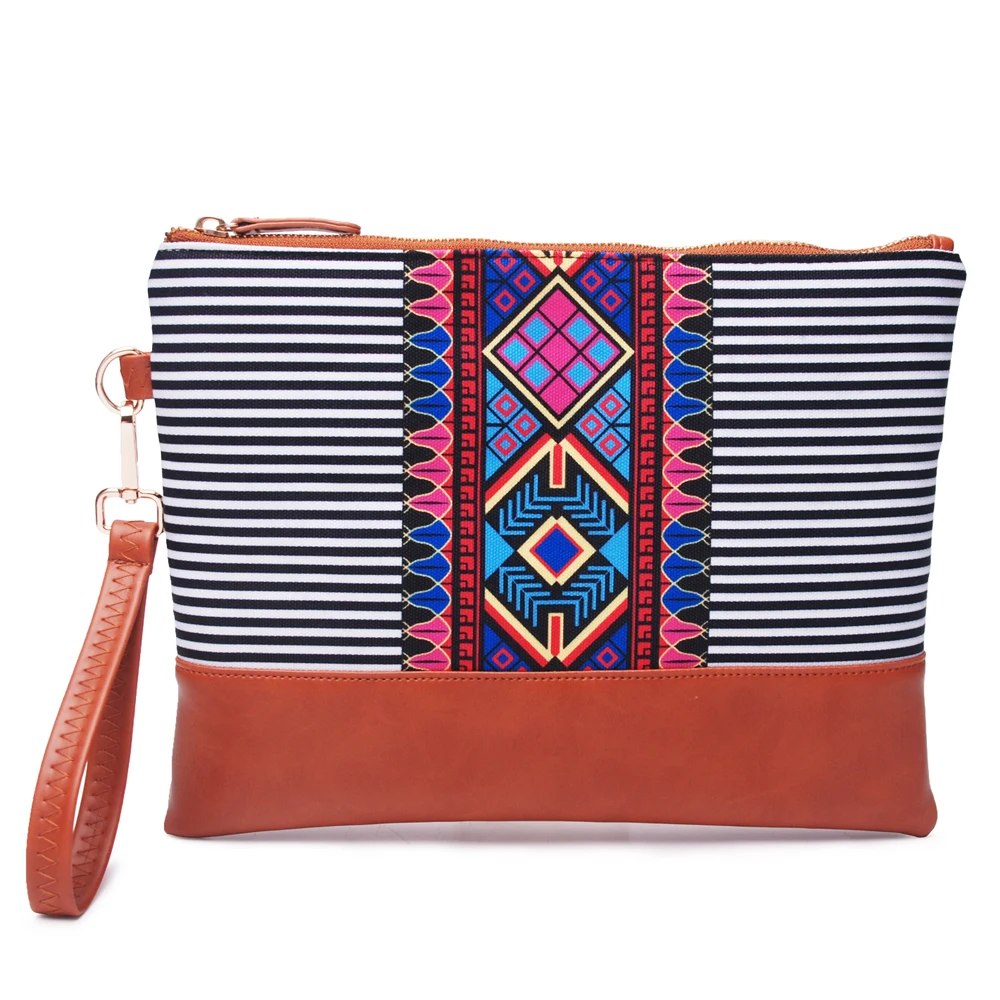 Оптовая продажа Aztec Serape клатч бесплатная доставка полосы узоры холст Браслет