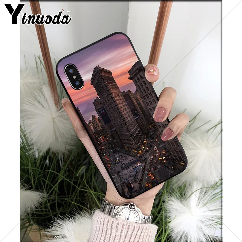 Yinuoda Нью-Йорк ТПУ Мягкий силиконовый чехол для телефона iPhone 6S 6plus 7 7plus 8 8Plus X Xs MAX 5 5S XR
