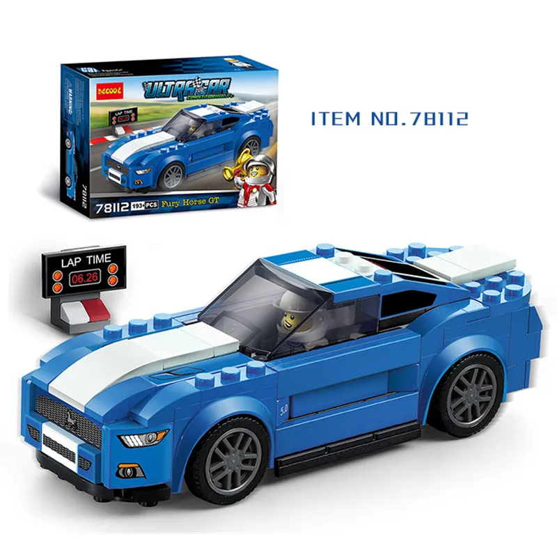 191 шт. супер гоночная серия Mustang GT Compatibie Legoings Строительные блоки Набор игрушек DIY