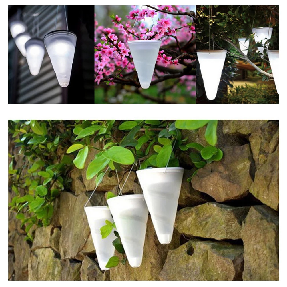 LEDGLE Solar Patio Light Hanging LED Conical Lights for Yard Garden 2 Power Supply Ways IP65 Waterproof Outdoor Lighting | Освещение
