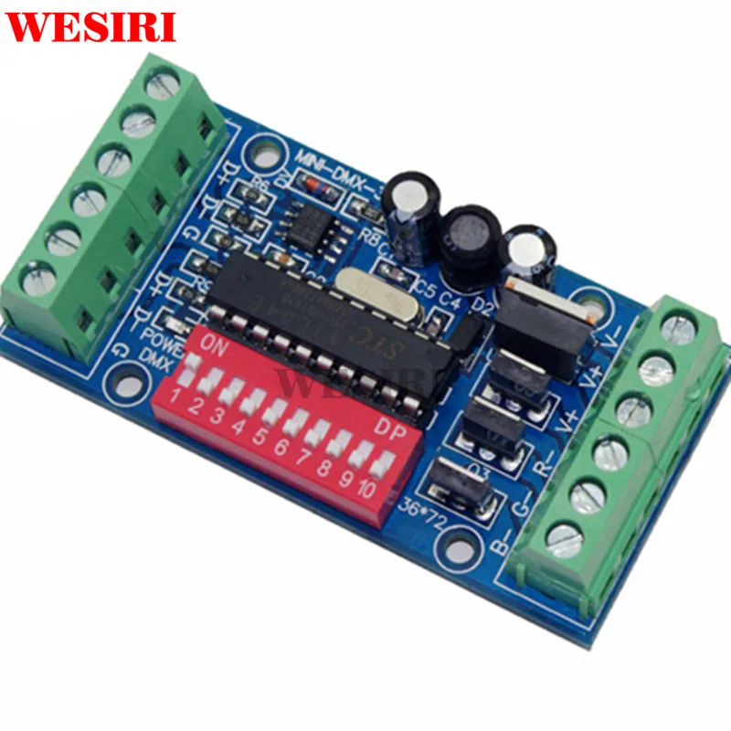 Мини 3CH DMX512 LED контроллер 3 канала декодер RGB DMX для полосы света модуль DC5V-24V |