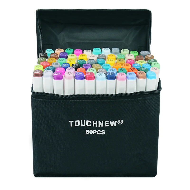 TOUCHNEW спиртовые маркеры 30/40/60/80/168 Цвета Dual Head эскиз Маркеры Ручка кисти для рисования манга дизайн маркер для рисования