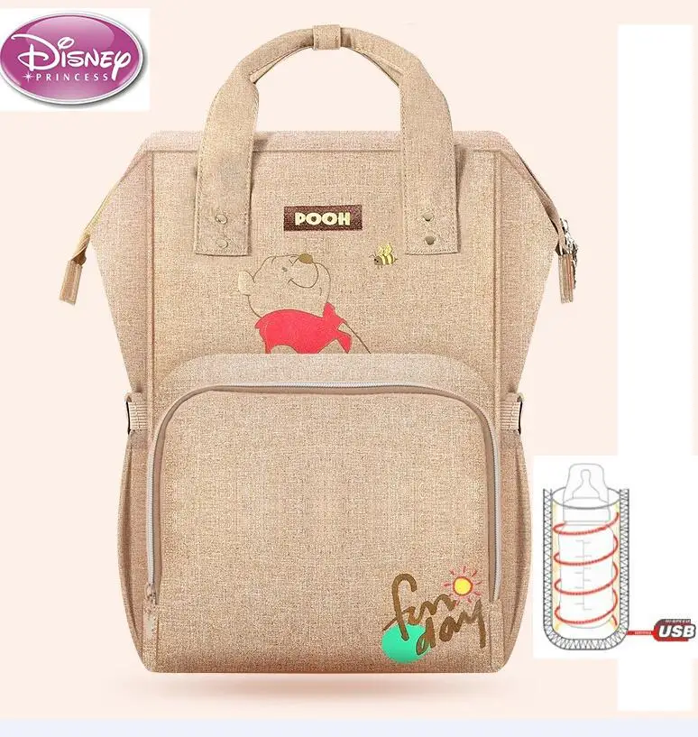 DS-05D Disney пеленки мешок рюкзак USB бутылка изоляционные сумки Минни Микки большая сумка для путешествий Оксфорд кормления ребенка Мумия сумочка - Цвет: DS-05D