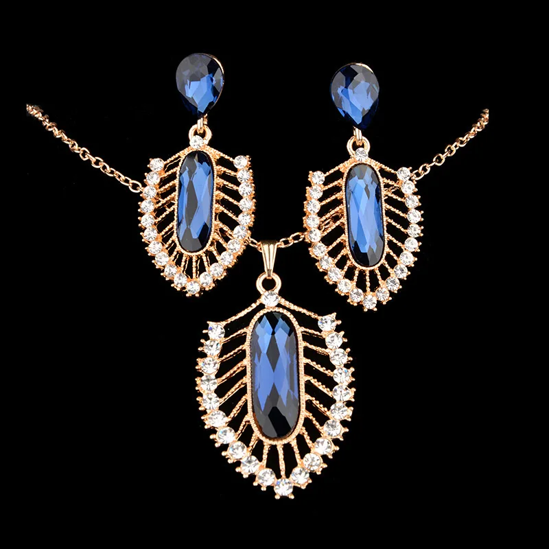 Модный многоцветный стеклянный кулон ожерелье Висячие серьги Ювелирные наборы