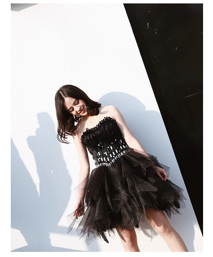 Robe de soiree, сексуальное черное бальное платье, принцесса, без бретелек, вечерние платья, платья для выпускного вечера, vestido de festa, короткие букеты, платья для выпускного вечера