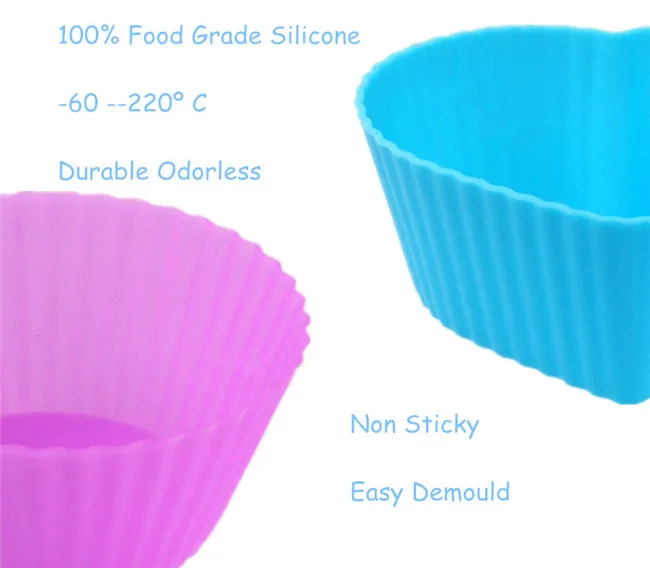 8 шт./лот красочная утолщенная силиконовая формочка для маффинов и тортов диаметр