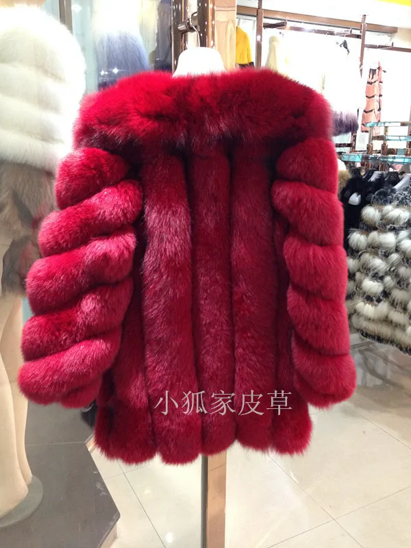 Fur Coat fashion Party 2014 Hot..high-end custom the entire skin Fox vertical stripes snakeskin pattern long sections PY176 | Женская