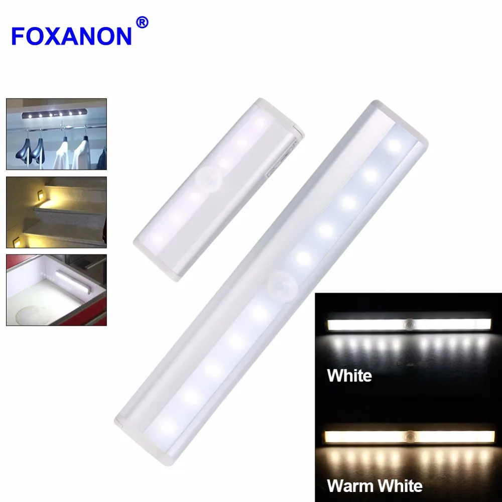 

Motion Sensor LED Cabinet Light 10leds LED Night Light Wireless LED bar light Lamp With IR Motion Detector For Cabinet Bookcase