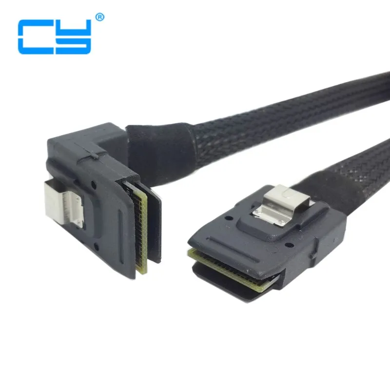 

1m SFF-8087 Mini SAS 4i 36 Pin to 36Pin Right 90 Degree Angled Cable