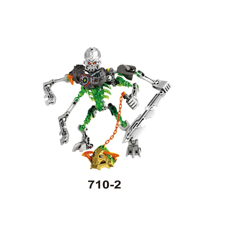 710-2 Маска BionicleMask, светильник, маска от производителя, против черепа, шлифовальный станок, Череп, Скорпион, робот, бионика, строительный блок, кирпичная игрушка, совместимая с 70795 - Цвет: 710-2