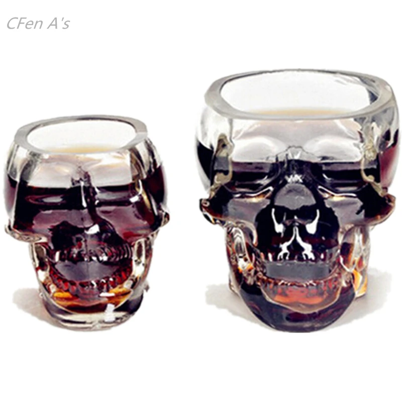 Magic Transparent Glass Skull Mugs for Vodka Wine Beer milk Bar Mug Coffee Cups home party gift you friend 1 piece | Дом и сад