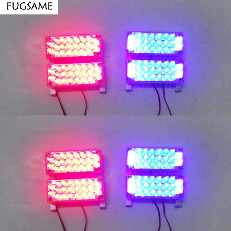 

FUGSAME 8*22led 176LED Car Auto Flash Strobe Magnets Emergency Warning Police Light 176LED Red Blue White Green Amber Yellow