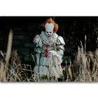 Кинотеатр It Pennywise Stephen King, Новый 2017-Шелковый художественный плакат, наклейка на стену, декоративный подарок