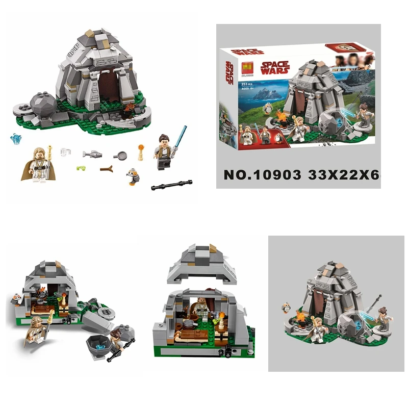 2019 Новый горячий джедай фильм войны дети Ahch To остров обучение и Legoings блоки