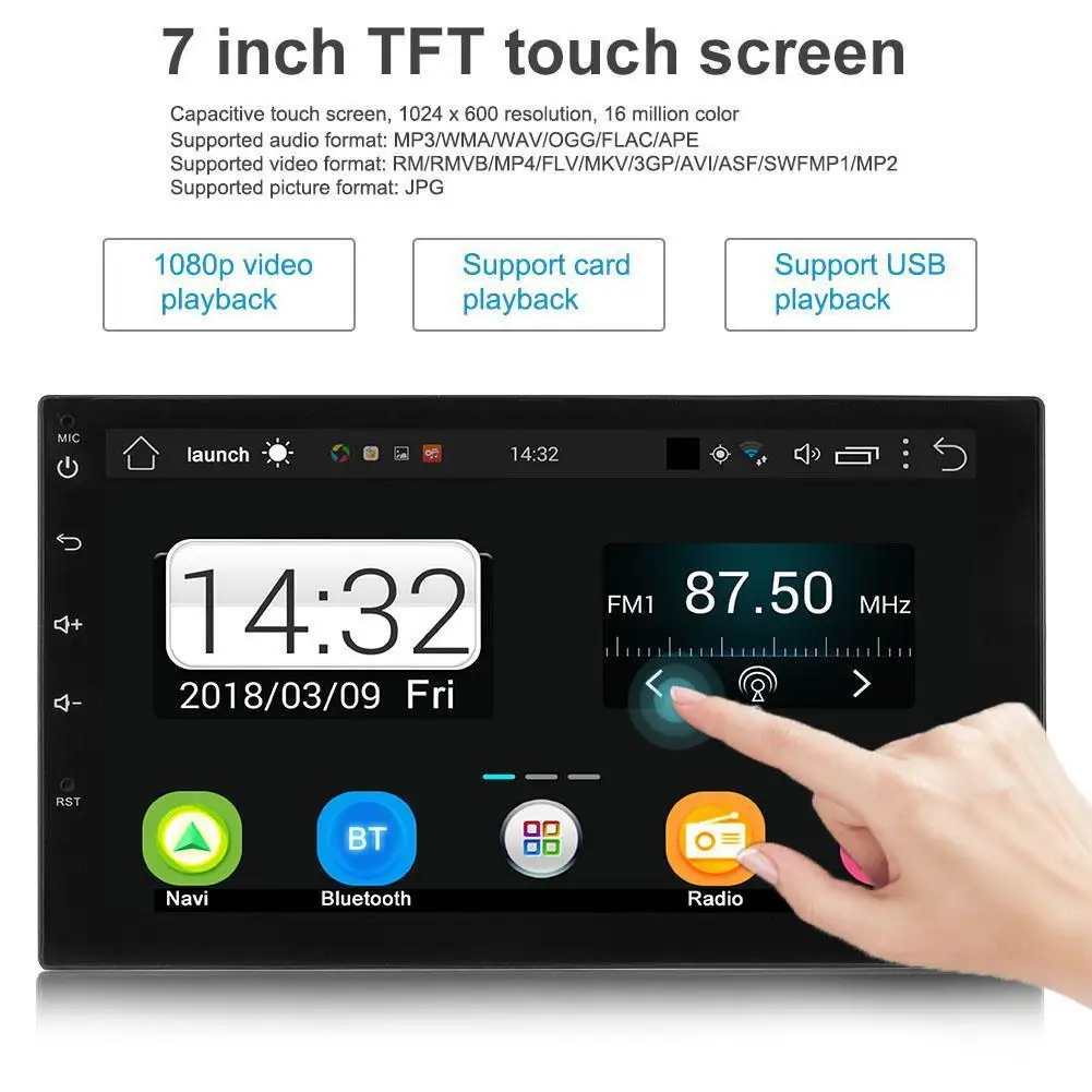 Автомагнитола 7 дюймов Android 1 MP5 4 ядра 3G Wi Fi 2DIN GPS FM передатчик|MP4 и плееры для авто| |