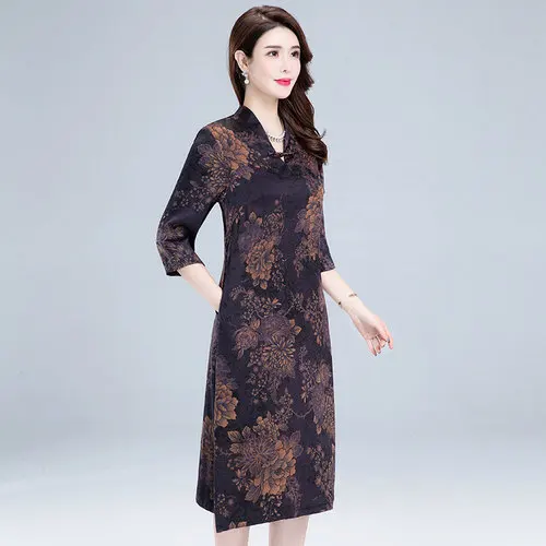 Весна-лето 2021 модное шелковое женское платье с рукавом в пять минут новые