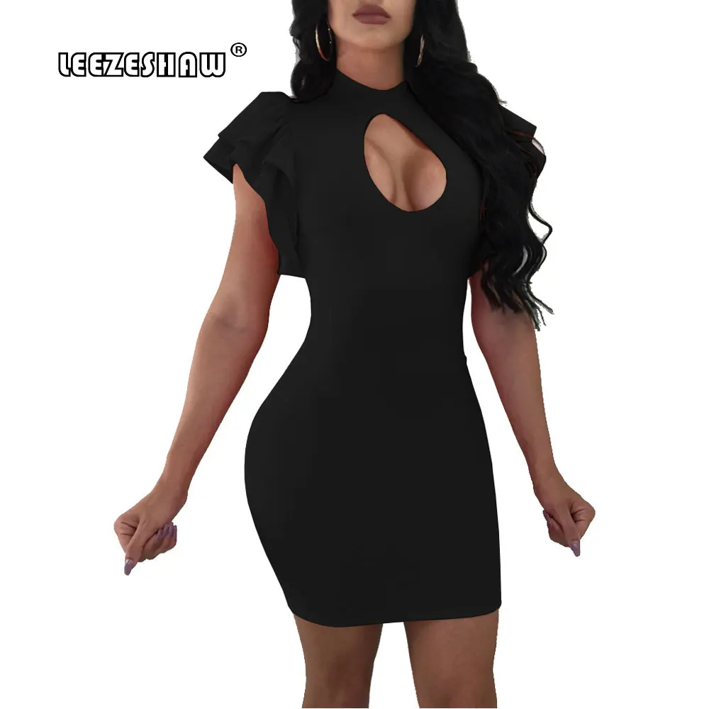 Leezeshaw 2018 Популярные летние без рукавов с оборками Элегантный Bodycon Для женщин О