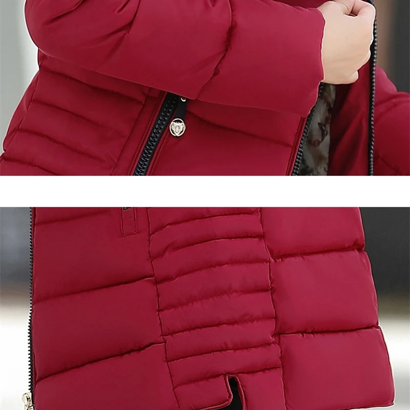 Зимние парки Женская хлопковая куртка утепленное пальто с капюшоном женские