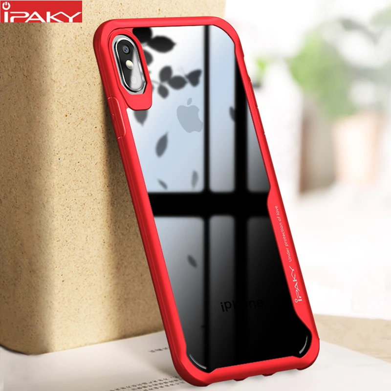 Чехол IPAKY для iPhone XS MAX силиконовый акриловый Гибридный противоударный Прозрачный