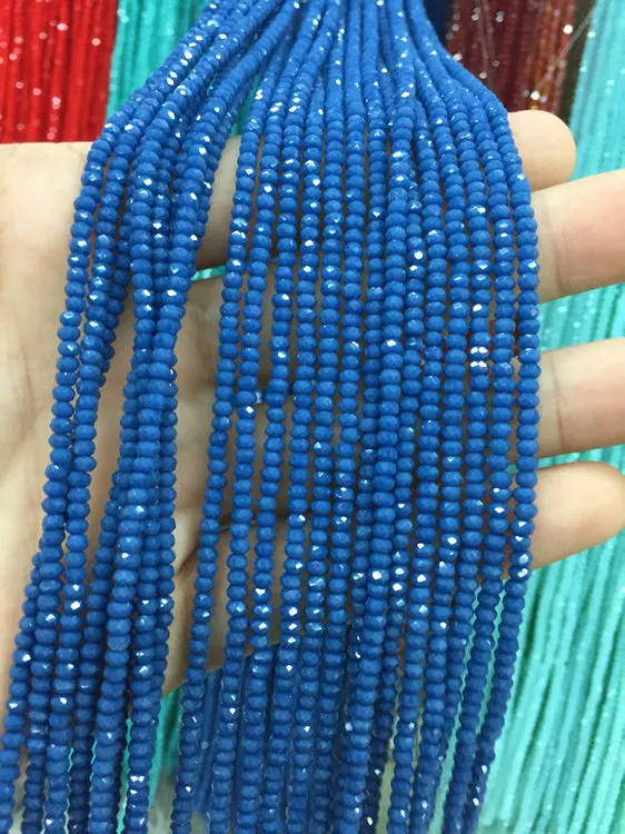 

Opacity Dark Ink Blue Faceted 2mm Glass Crystal Rondelle Seed Spacer Beads 10 strands per lot Free Shipping