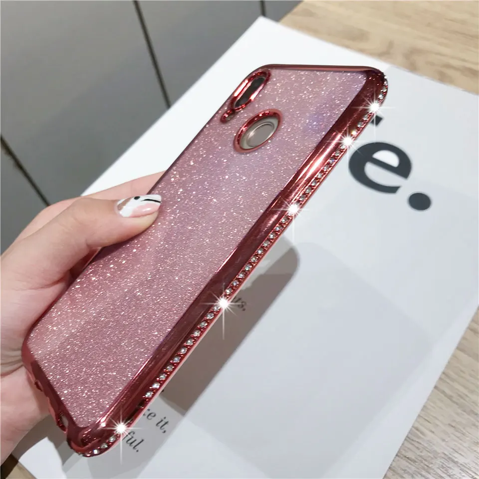 Роскошный силиконовый чехол с бриллиантами для Huawei P20 Lite P30 Pro Mate 20 10 блестящий