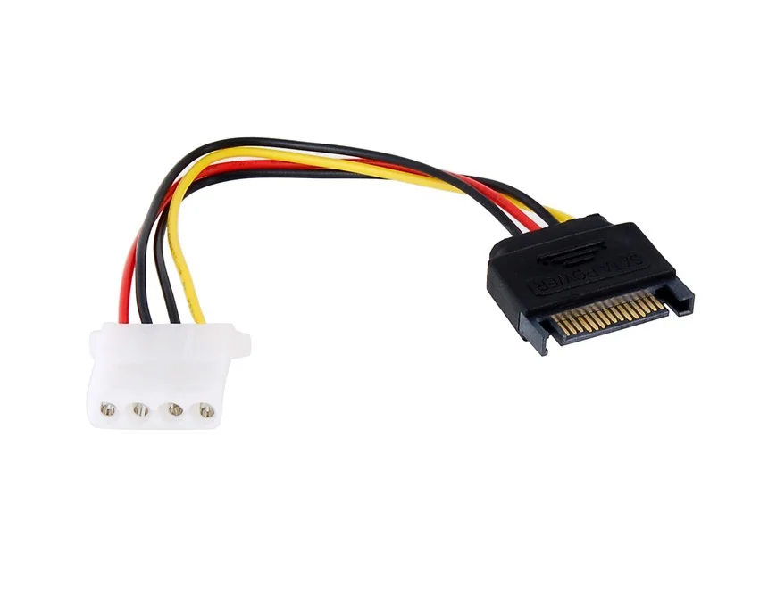 

5PCS/lot Serial ATA SATA II 15 Pin to Hard Disk 4 pin IDE Power supply Cable connector