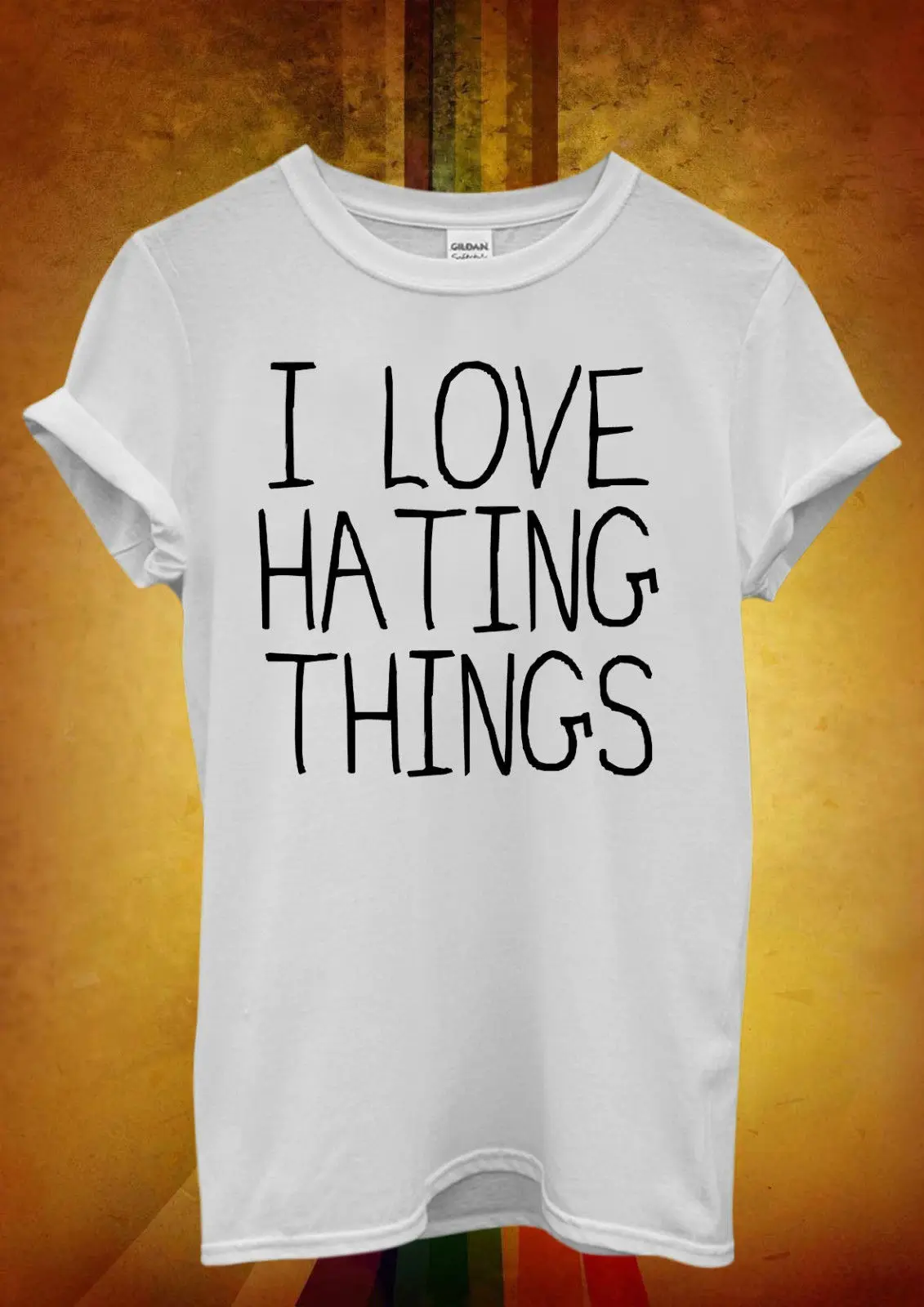 I Love Hating Things Nerd забавная крутая Мужская и женская футболка унисекс топ жилет 876