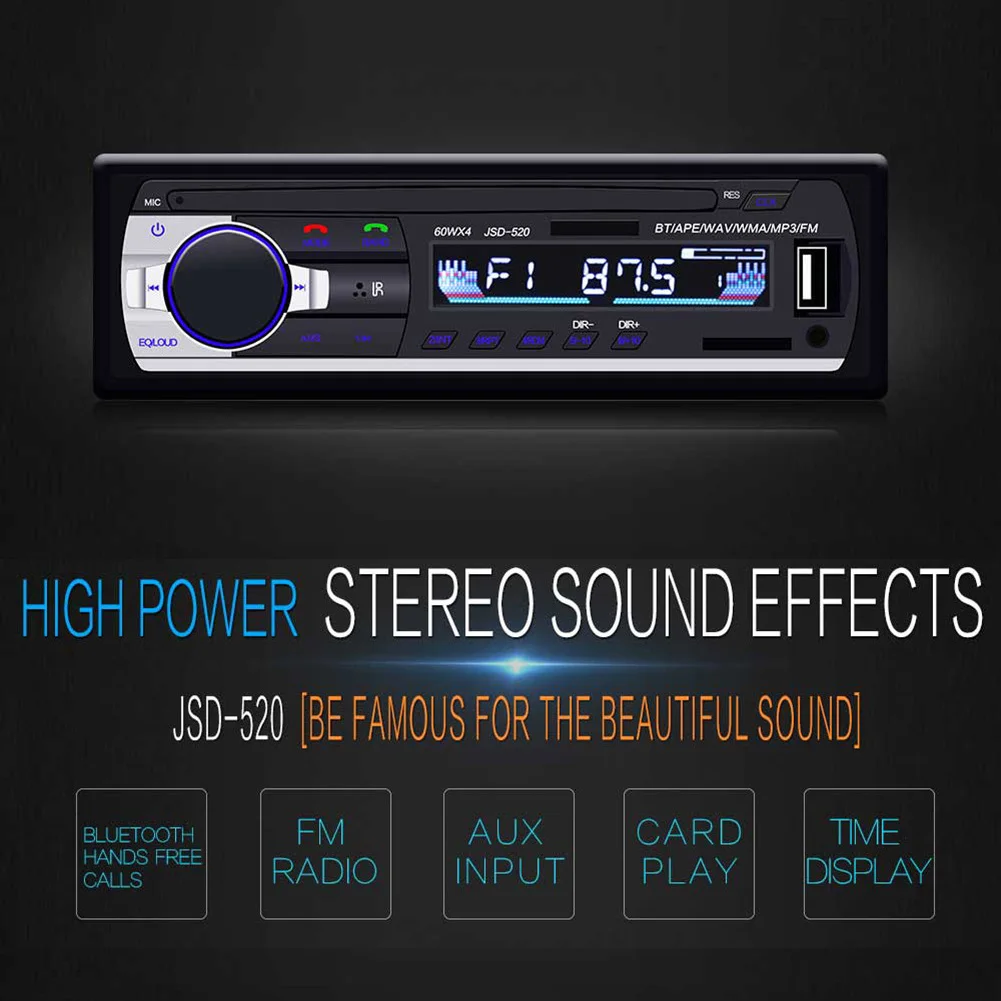 Новые автомобильные аксессуары Bluetooth стерео аудио в тире FM Aux вход приемник SD USB MP3 широковещательный проигрыватель