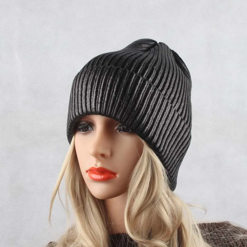 Шапка-бини с металлическим принтом женская зимняя повседневная в стиле хип-хоп