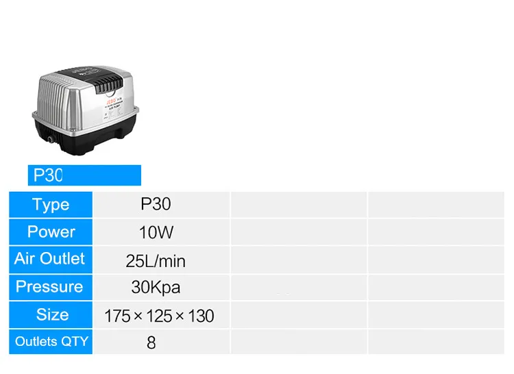 JEBO большой воздушный насос 220~ 240V 10WFor аквариума с 8 способов воздушный разветвитель Управление клапан большого объема и прочный корпус P30