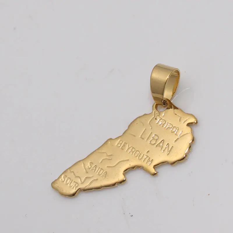 Lebanon stainless steel pendant necklace country map jewelry | Украшения и аксессуары