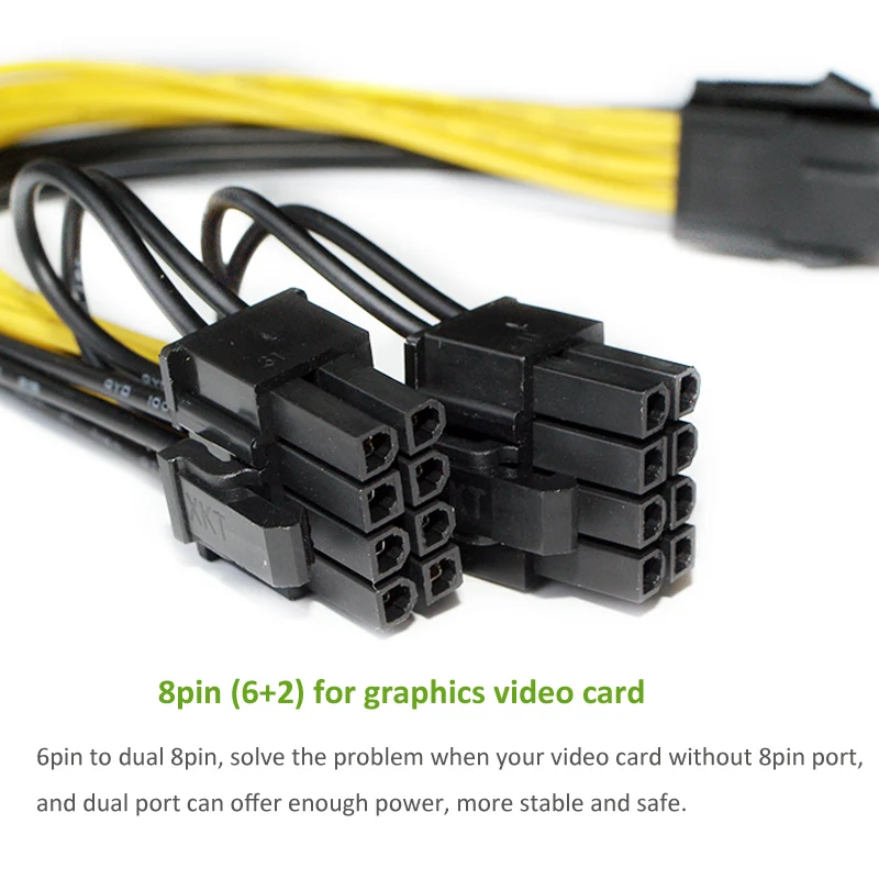 ULT Best 5 шт./лот PCI E PCIE 6P гнездо на 2 порта двойной 8pin 6 + p Male GPU Graphics видеокарта Майнер