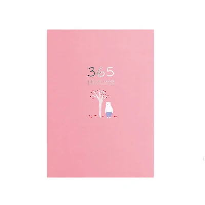 rose Red Корейский Канцелярские повседневной планировщик 365 дней повестки дневник ежемесячно Еженедельный день планировщик Цвет внутренняя страница в твердом переплете Тетрадь - Цвет: rose Red