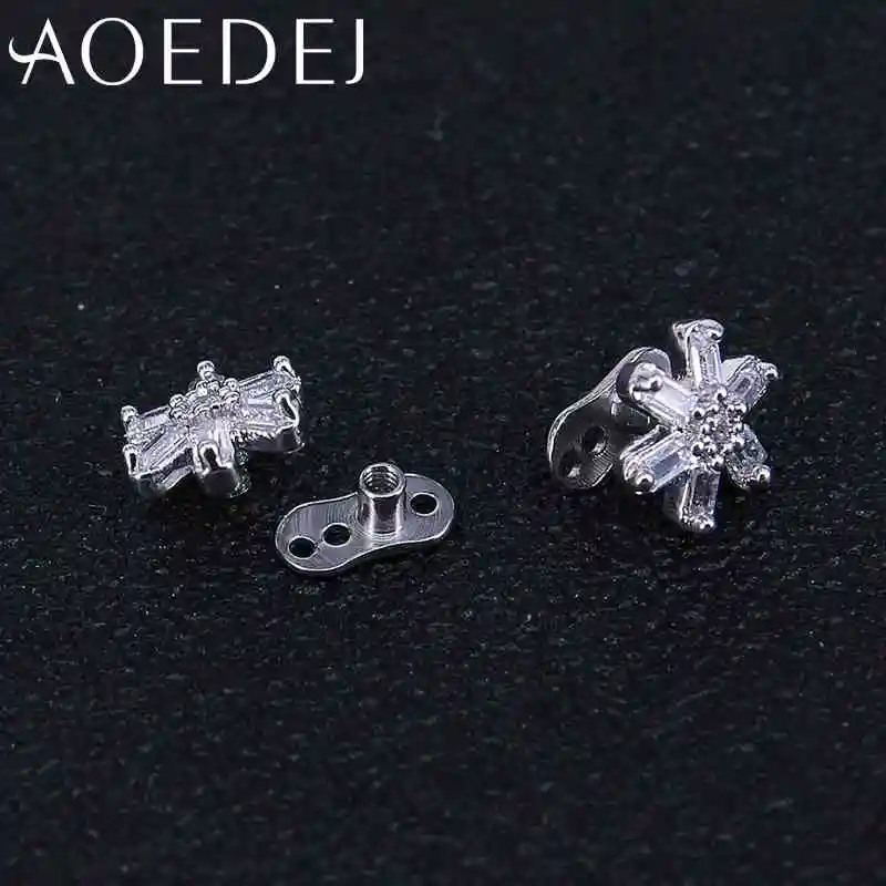 AOEDEJ титановая нержавеющая сталь Кожный Якорь треугольник микро Кожный Якорь кожа дайвер имплантаты ювелирные изделия пирсинг вложение