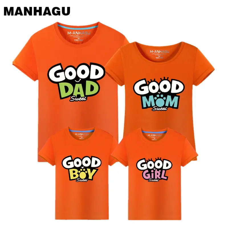 Одинаковая одежда для мамы и дочки семьи летняя футболка с коротким рукавом