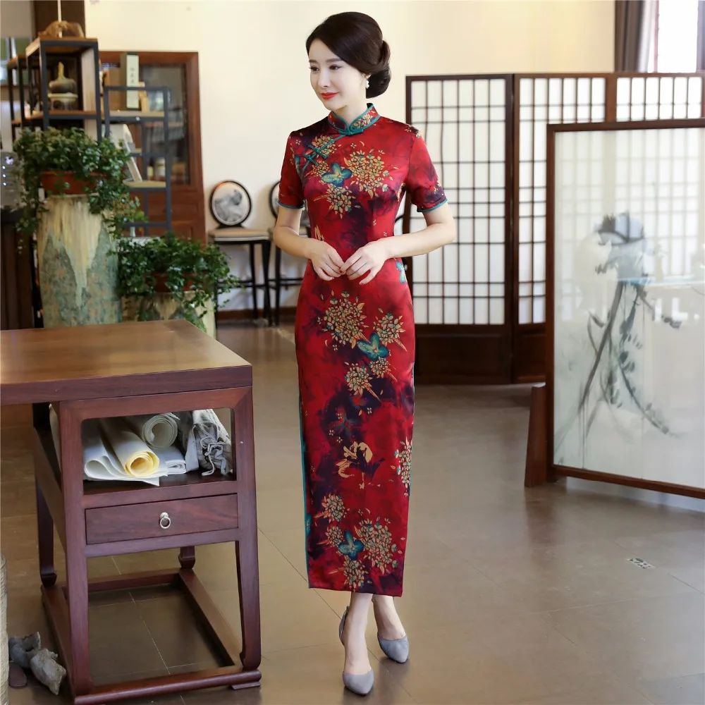 Shanghai Story Chinese Qipao dresses Cheong-sam Long Oriental Dress retro dress for Women | Женская одежда