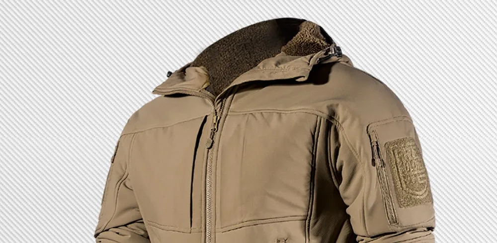 FREE SOLDIER Outdoor sports camping hiking tactical softshell jacket men's warm water-resistant clothing large size