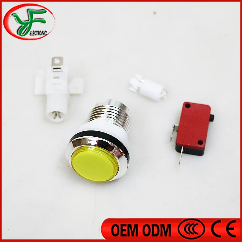 16 шт. хромированные кнопки 12 В с подсветкой 1P /2P|led arcade|arcade switchled arcade buttons |