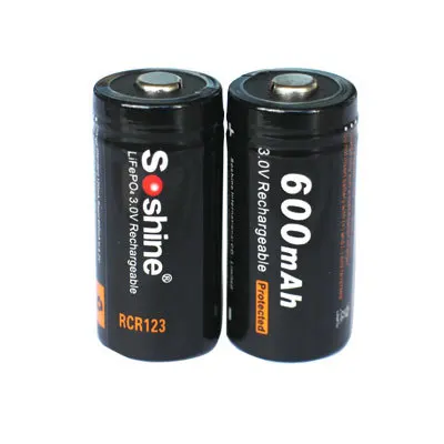Аккумуляторы Soshine 16340 RCR123 LiFePO4 3 в 600 мАч 2 шт.|battery 3v|battery lifepo4battery battery |